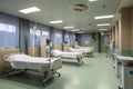 modern hospital, with emergency room and intensive care unit, in action Royalty Free Stock Photo