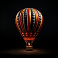 Modern Hot air balloon Aerial Vehicle Square Illustration.