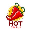 Modern hot chili pepper logo.