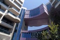 Modern hotel architecture against a blue sky. Royalty Free Stock Photo