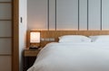 Modern hotel bed room interior Royalty Free Stock Photo