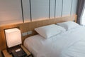 Modern hotel bed room interior Royalty Free Stock Photo