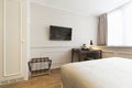 Modern hotel bedroom interior in the morning Royalty Free Stock Photo