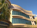 Modern hotel building in Riyadh with combination f glass and aluminium facade, both nicely curved