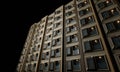 Modern hotel resident tower at night scene