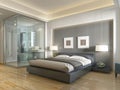 Modern hotel room contemporary style with elements of art Deco.