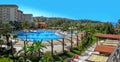 Modern hotel with swimmong pool in Turkey Royalty Free Stock Photo