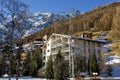 Modern hotels in the charming Swiss resort of Saas-Fee Royalty Free Stock Photo