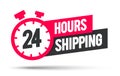 Modern 24 Hours Shipping Label Royalty Free Stock Photo