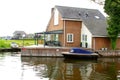 Modern home with a terrace along the Loosdrecht Lakes, Netherlands Royalty Free Stock Photo