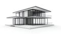 Modern Luxury House Design Blueprint, 3D Architectural Model, Contemporary Home Design Ideas Royalty Free Stock Photo