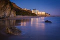 Modern house on the beach at night, seen from El Matador State B Royalty Free Stock Photo