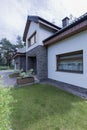 Modern house with brick elevation Royalty Free Stock Photo