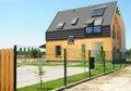 Modern House Building with energy saving and energy efficiency.