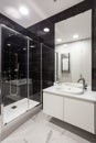 Modern house with contemporary interior design in bathroom Royalty Free Stock Photo