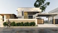 Modern House 3D rendering - Exterior design using Lumion Ã¢â¬â Front elevation