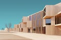 Modern house 3d wood model Royalty Free Stock Photo