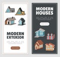 Modern House Exterior Banner Design and Flyer Vector Template Royalty Free Stock Photo