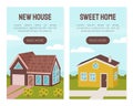 Modern House Exterior Banner Design and Flyer Vector Template Royalty Free Stock Photo