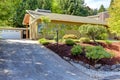 Modern house exterior with curb appeal. View from driveway Royalty Free Stock Photo