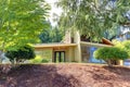 Modern house exterior with curb appeal. View from driveway Royalty Free Stock Photo