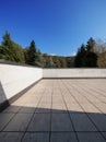 Modern house exterior empty rooftop, nature view