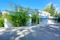 Modern house exterior with flat roof