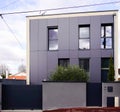 Modern house facade square with garage portal entrance