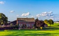 Modern house in the farmlands of rhenen, The netherlands, City architecture in rural scenery Royalty Free Stock Photo