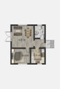 modern house floor plan made using revit and photoshop