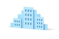 Modern house hospital school city building with windows realistic diagonally placed 3d icon vector