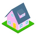 Modern house icon, isometric style Royalty Free Stock Photo
