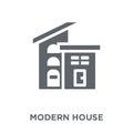 modern house icon from Real estate collection. Royalty Free Stock Photo