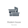 Modern house icon vector. Trendy flat modern house icon from real estate collection isolated on white background. Vector Royalty Free Stock Photo