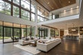 Modern house interior with large expansive architecture Royalty Free Stock Photo