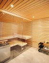 Modern house interior, sauna