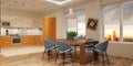 Modern house interior in scandinavian style/ 3d rendering