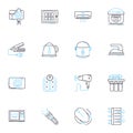 Modern house linear icons set. Minimalistic, Innovative, Futuristic, Sleek, Contemporary, Smart, Stylish line vector and