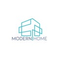 Modern house minimal of building logo icon vector template with modern minimalist line art design for creative housing and Royalty Free Stock Photo