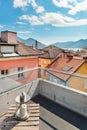 Modern house, outdoor, balcony Royalty Free Stock Photo