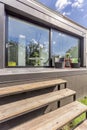 Modern house with panorama windows and terrace