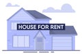 Modern House for Rent Flat Cartoon Advertisement