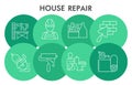 Modern house repair Infographic design template with icons. Home repairing Infographic visualization in bubble design on