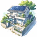 Modern House with Solar Panels