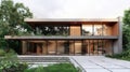 Modern house with nature background Royalty Free Stock Photo