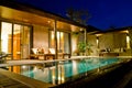 Modern house with swimming pool Royalty Free Stock Photo