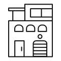 Modern house thin line icon. Real estate vector illustration isolated on white. Contemporary house outline style design