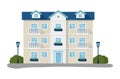 Modern house vector illustrations, cartoon flat home apartment, facade exterior of residential building set icons Royalty Free Stock Photo
