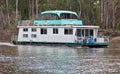 Modern houseboat in Port of Echuca.