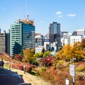 Modern houses in Jung-gu district in Seoul city Royalty Free Stock Photo